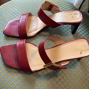 Max de Carlo red Mules 7 1/2